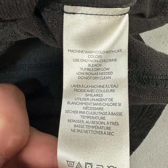 We The Free Size XS Charcoal Gray Ribbed Button-Front Long Sleeve Top - Picture 5 of 5